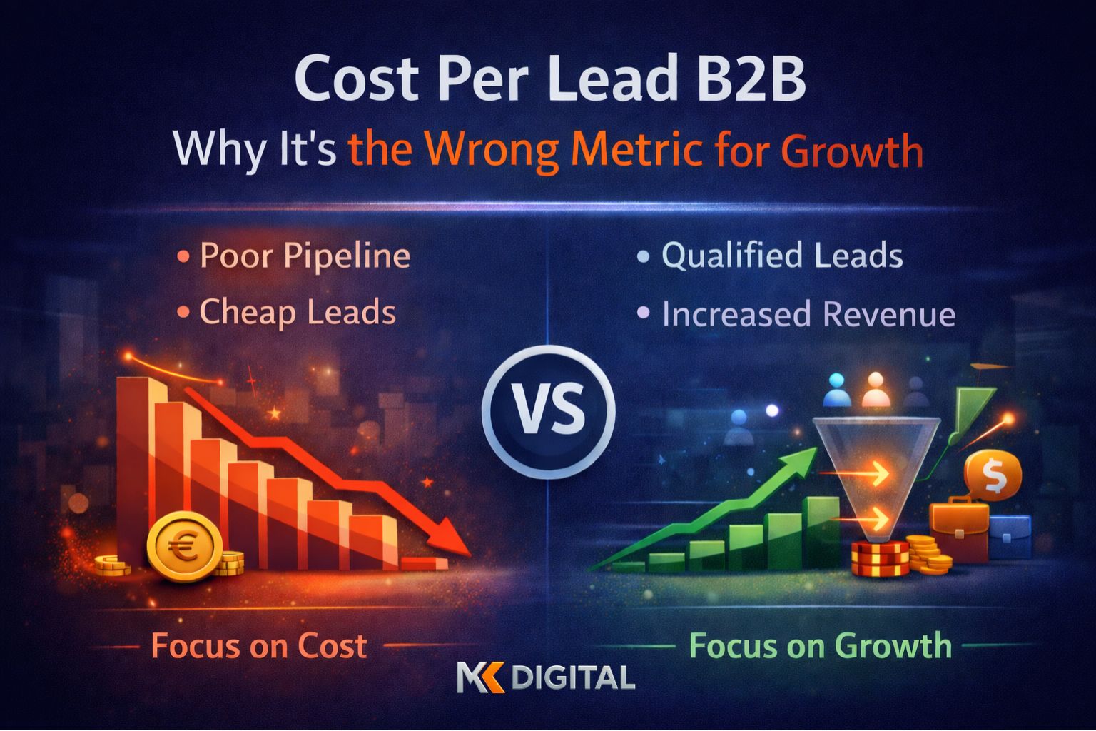 cost per lead b2b vs pipeline value comparison