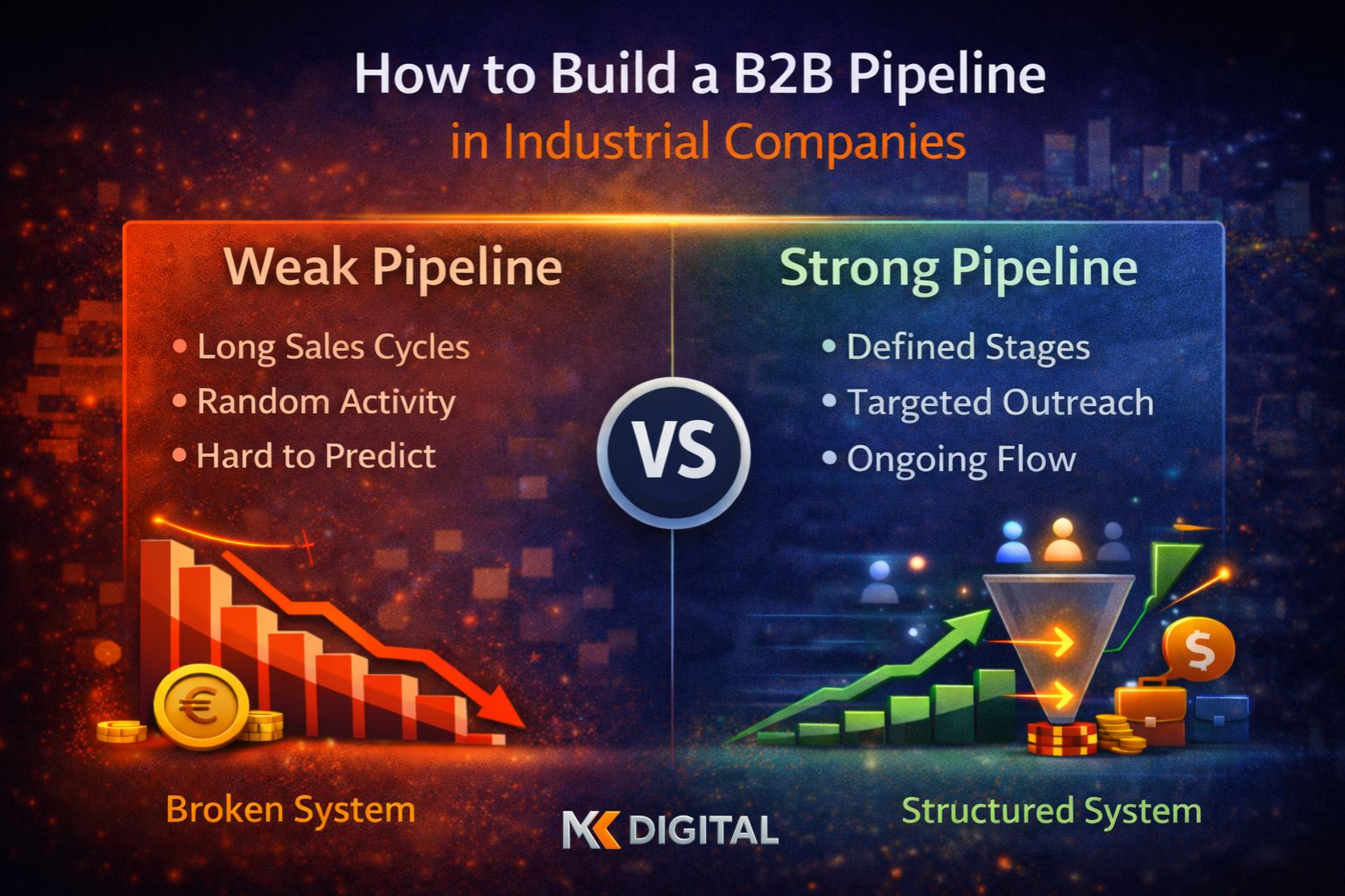 how to build a B2B pipeline in industrial companies with clear stages and predictable growth