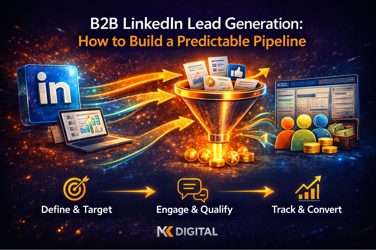 linkedin lead generation b2b process showing how to build predictable pipeline and convert leads